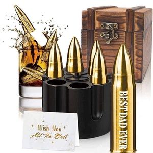 Monogrammed “Best Dad Ever” Whiskey Bullets, Stones,Fathers Day, Bday,Valentines